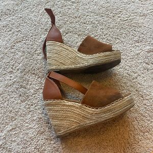 Steve Madden Jayden wedge sandals in cognac - size 7